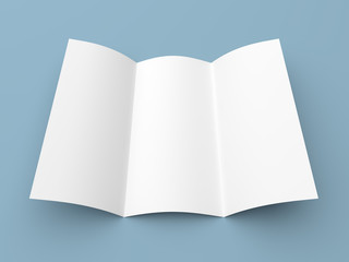 Leaflet blank tri-fold white paper brochure