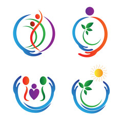 Care logos design used for charity purpose.