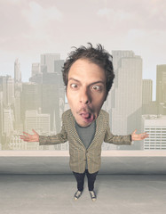 Person with big head
