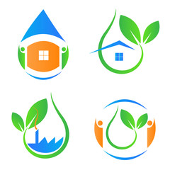 Ecology icons design isolated on white background.