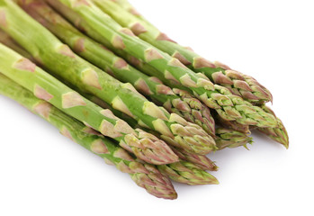Fresh asparagus isolated on  white