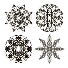 set vector round ornament