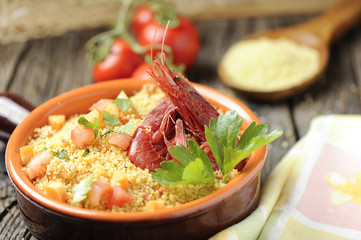 couscous vegetables and shrimp