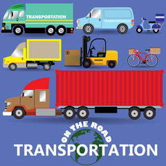 Fototapeta premium on the road transportation icons
