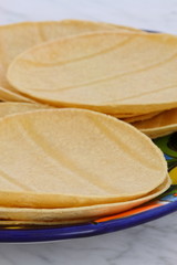 Delicious mexican corn tortillas