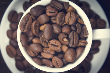  coffee on brown background