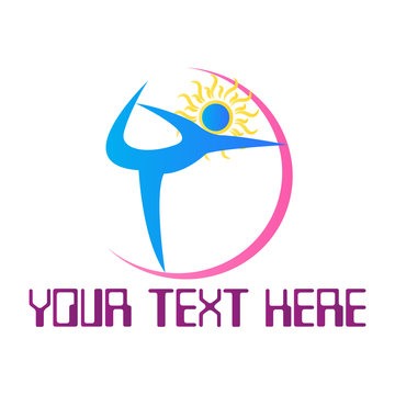 Yoga logo design isolated in white background.