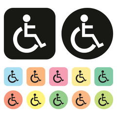 Disabled Handicap icon. Hospital icon. Medical icon. Vector