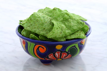 Delicious mexican green nachos