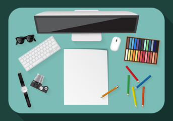 Workplace concept. Flat design.