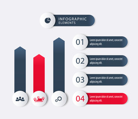 Modern Business infographic elements, step labels
