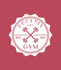 Phoenix Gym Vintage Round Emblem, vector, eps10