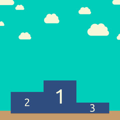 Podium, sky, clouds