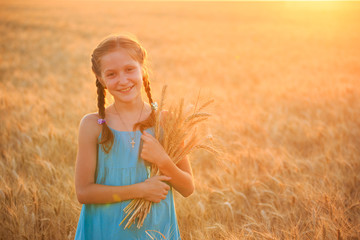 girl on a wheat field