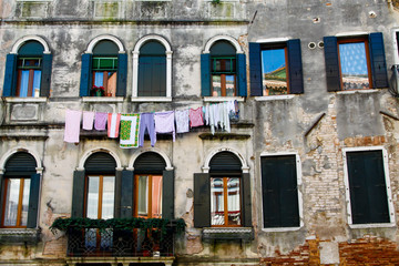 underwear on the facade of the house