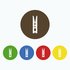 Simple icon clothespins.