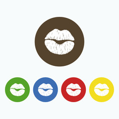 Simple icon trace of a kiss.