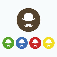 Simple Image mustache and bowler.