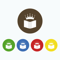 Abstract book icon with a crown.