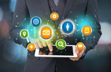 Tablet, white, touch.