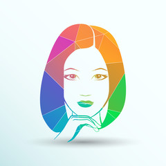 Woman face fashion girl beauty illustration vector