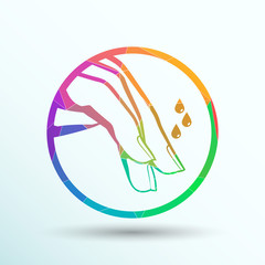 Nail polishing at the salon - Vector icon isolated