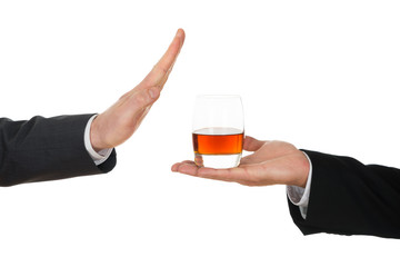Businessman Avoiding Alcohol