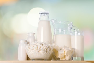 Milk, yoghurt, bowl.