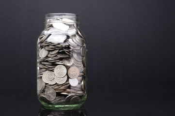 Glass Jar with Coins
