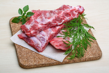 Raw pork ribs