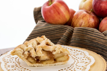 fresh baked sliced apple pie