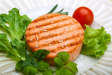 Salmon burger cutlet