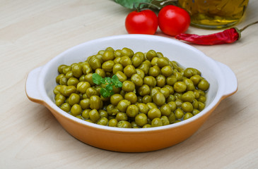 Green canned peas