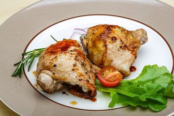 Roasted chicken thighs