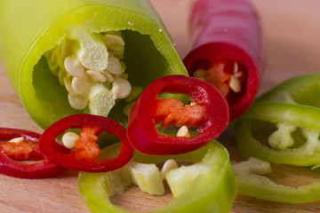 Peppers on the table