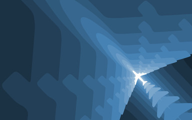 Graded airplane silhouettes background with space for text