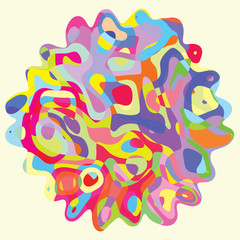 Geometric shape with abstract colourful wavy background for card template