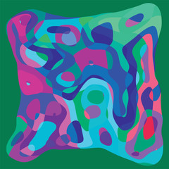 Geometric shape with abstract colourful wavy background for card template