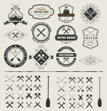 Set of logos and icons