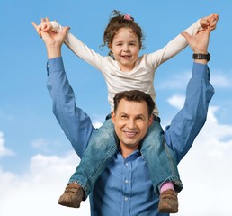 Child, Father, Shoulder.