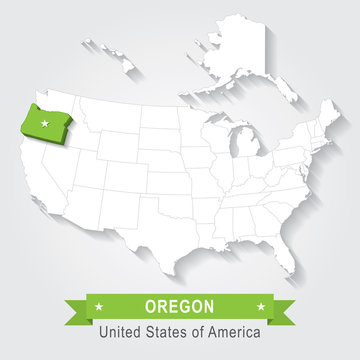 Oregon State. USA administrative map.