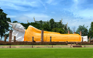 Reclining buddha in the Thailand oldest religious places