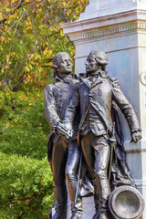 Fototapeta premium General Lafayette Statue Lafayette Park Autumn Washington DC