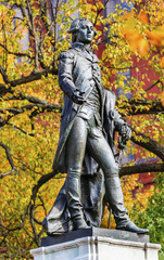 Fototapeta premium General Lafayette Statue Lafayette Park Autumn Washington DC