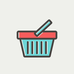 Shopping basket thin line icon