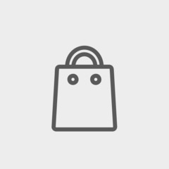 Shopping bag thin line icon