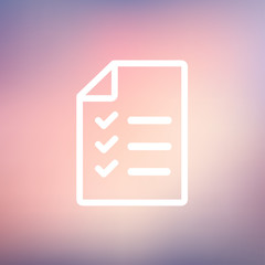 Checklist list thin line icon