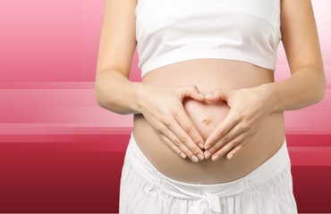 Fototapeta na wymiar Pregnant, birth, white.