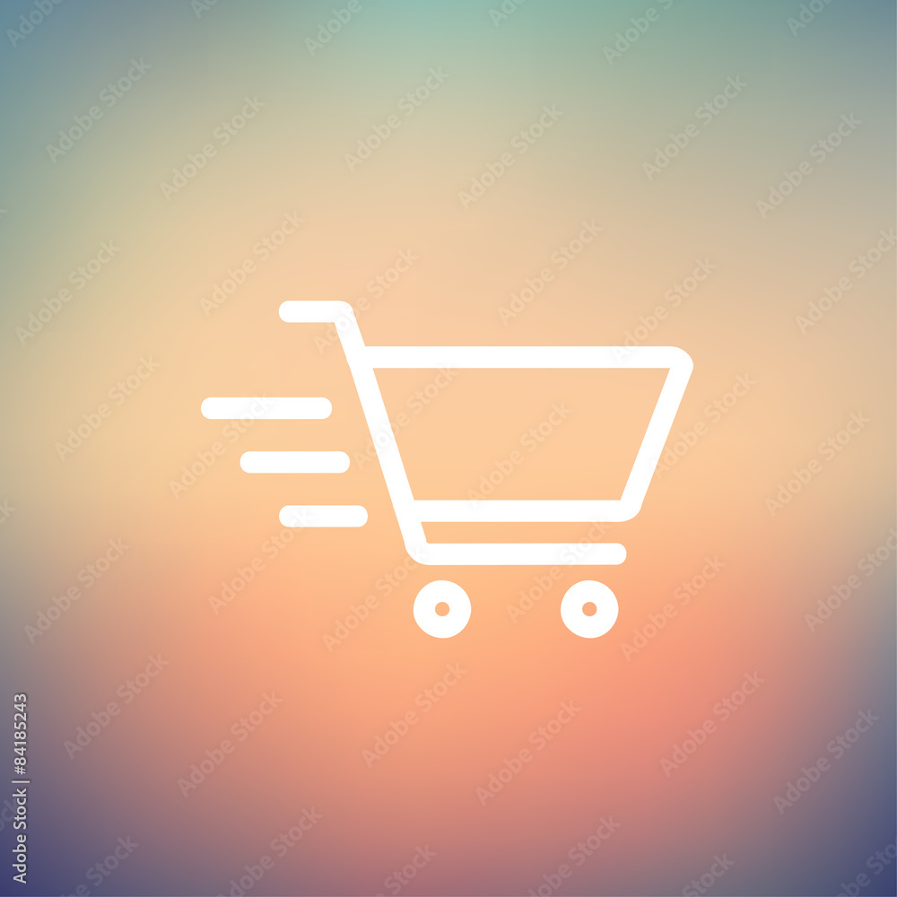 Canvas Prints Fast delivery shopping cart thin line icon