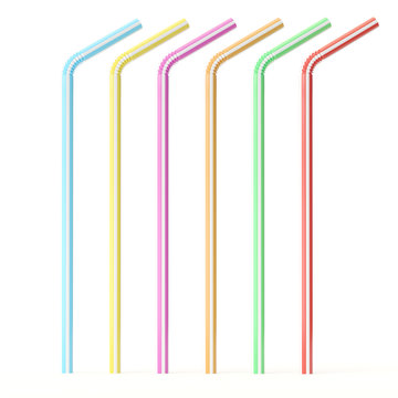 Set of colored straws